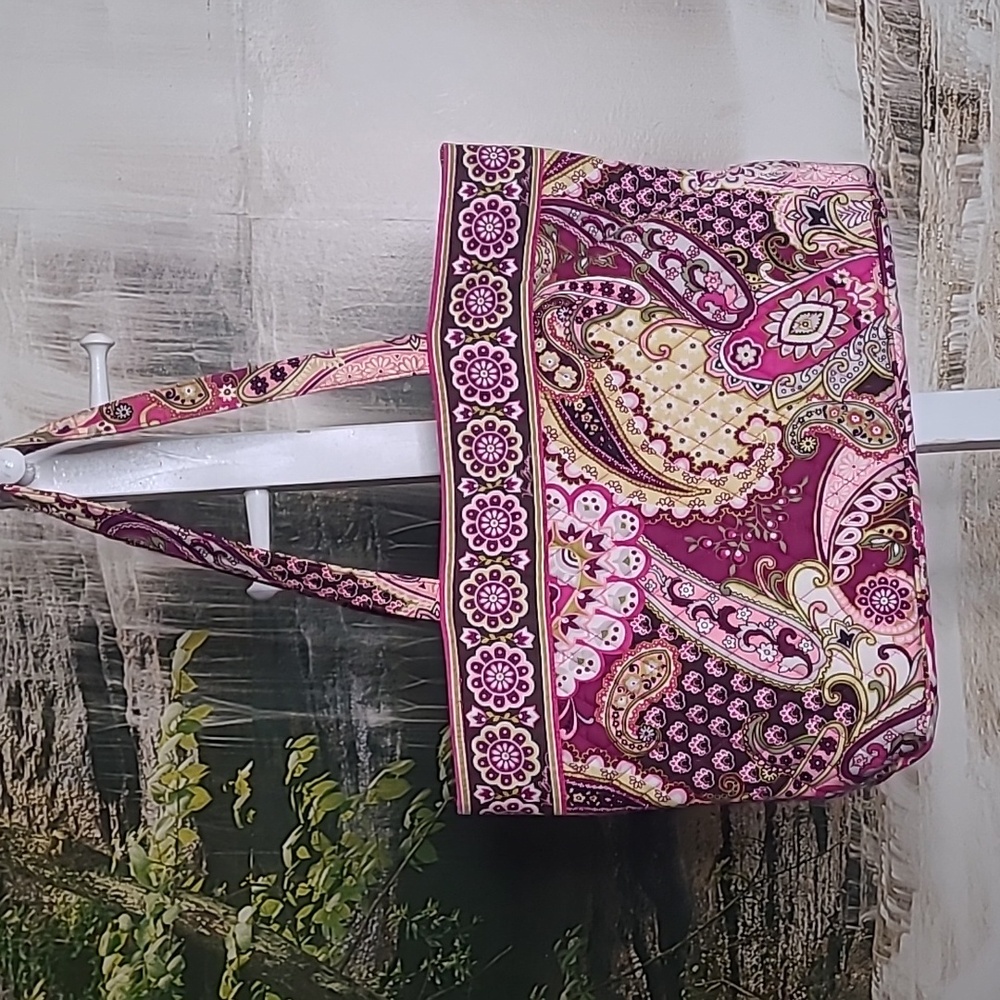Vera Bradley Very Berry purple pink paisley floral satchel hand bag purse